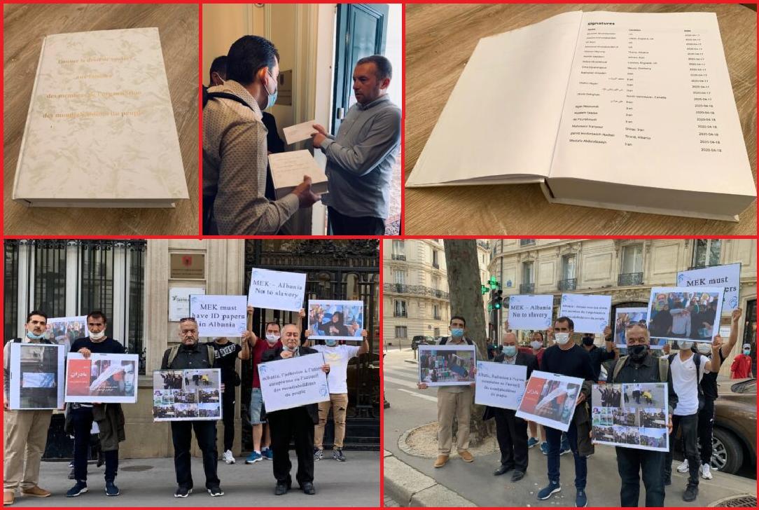 نامه درخواست خانواده های اسیران به سفارت آلبانی در پاریس تحویل شد / حقوق انسانی اعضای مجاهدین خلق در آلبانی رعایت شود + متن نامه
