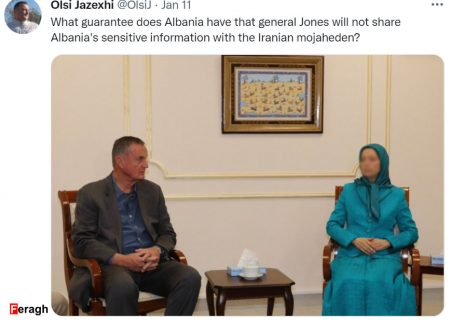 اعتراض روزنامه‌نگار آلبانیایی به دیدار مریم رجوی با ژنرال بازنشسته آمریکایی