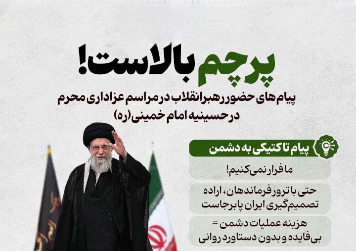 پیام‌ حضور رهبر انقلاب در مراسم عزاداری محرم در حسینیه امام خمینی (ره) به دشمنان ایران