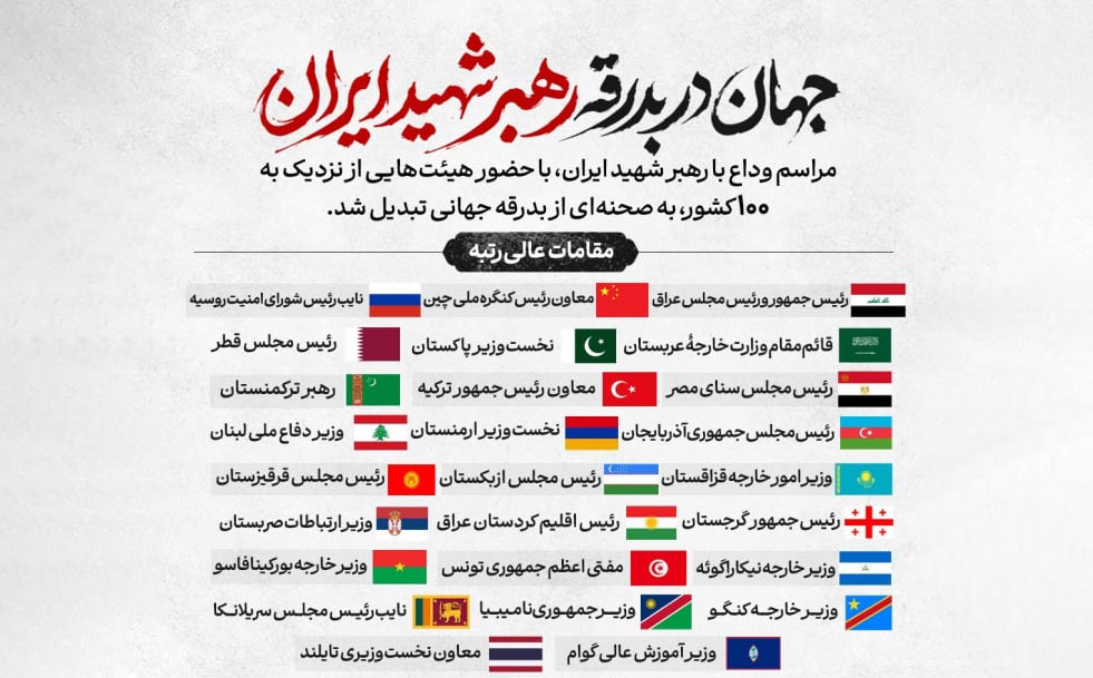 ضجه و سوزش منافقین از حضور جهان در بدرقه‌ رهبر شهید ایران